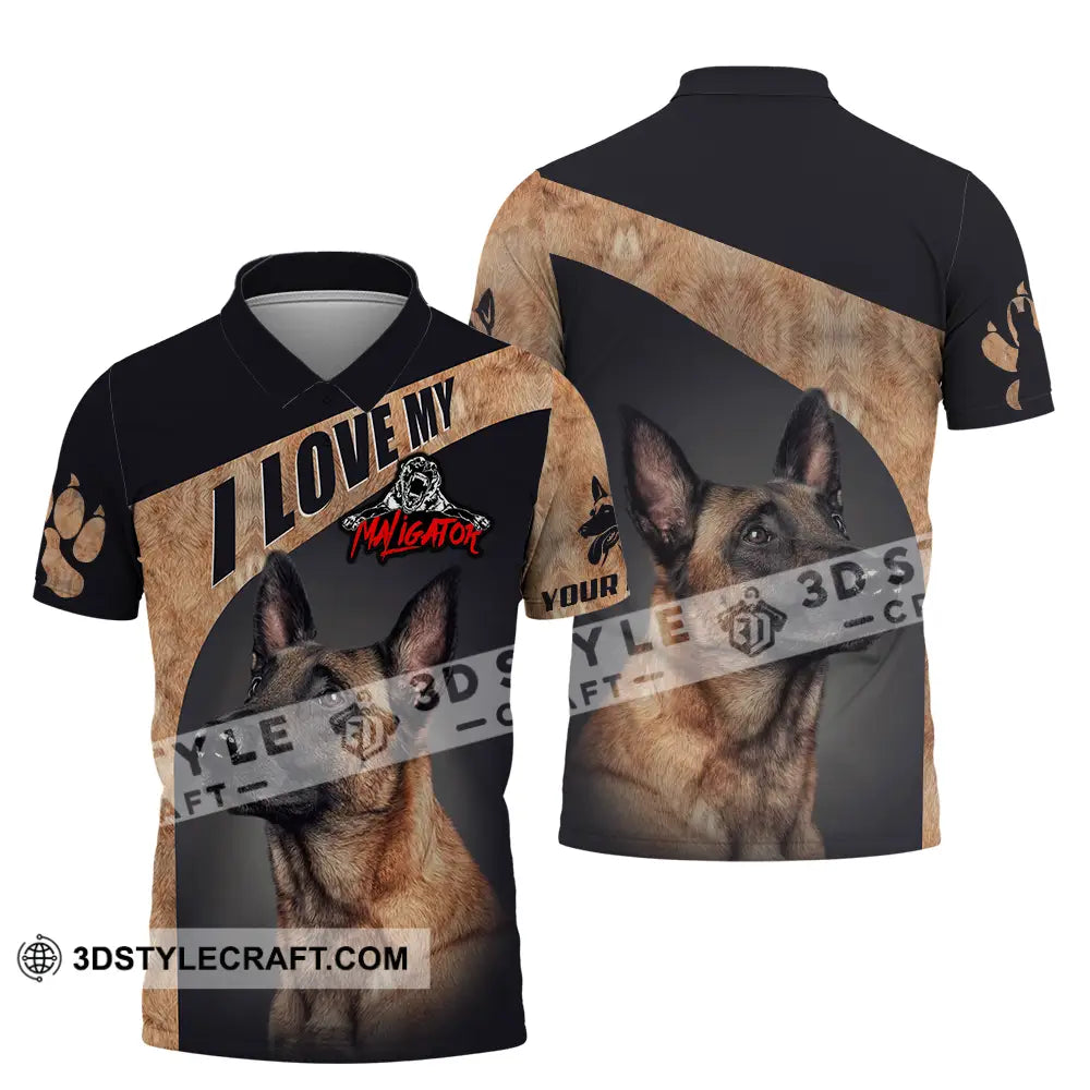 Unisex Shirt - Custom I Love My Belgian Malinois Pet Lover Shirt Polo Shirt / S T-shirt