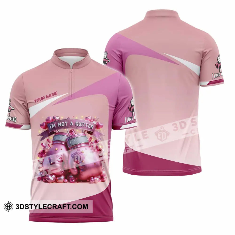 Unisex Shirt - Custom I’m Not A Quitter I Love Boxing Shirt Zipper Polo Shirt / S T-shirt