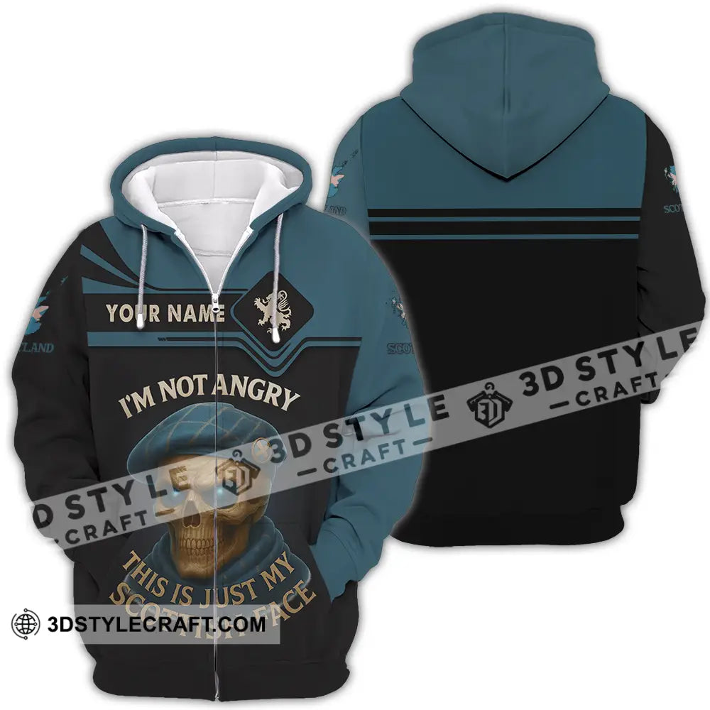 Unisex Shirt Custom I’m Not Angry This Is Just My Scottish Face Shirt Zipper Hoodie / S T shirt