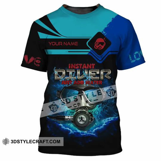 Unisex Shirt - Custom Instant Diver Just Add Water Scuba Diving Diver Shirt style option 4