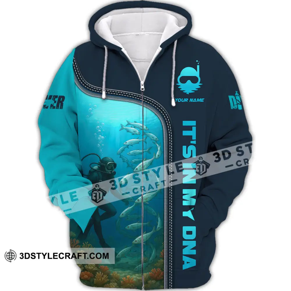 Unisex Shirt - Custom It Is In My DNA Shirt For Diver Zipper Hoodie / S T-shirt