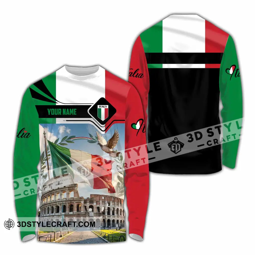 Unisex Shirt - Custom Italy 3D Shirt - Long Sleeve Shirt / S - T-shirt