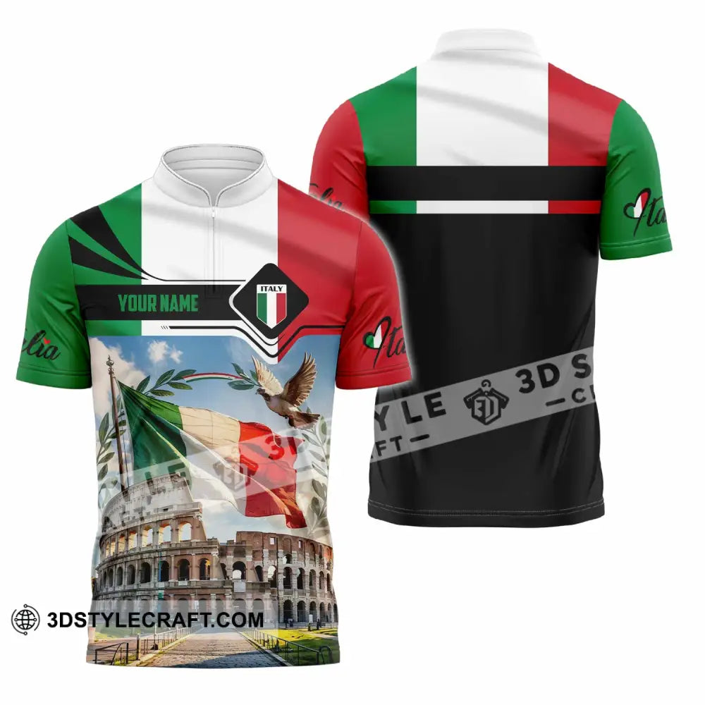 Unisex Shirt - Custom Italy 3D Shirt - Zipper Polo Shirt / S - T-shirt