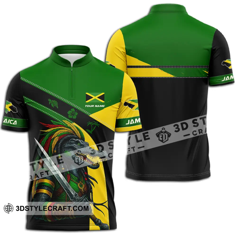 Unisex Shirt - Custom Jamaica Shirt Zipper Polo Shirt / S T-shirt