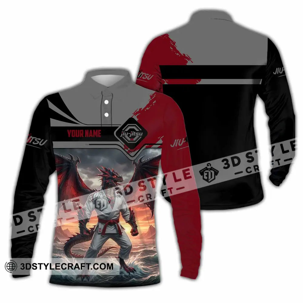 Unisex Shirt - Custom Jiu Jitsu 3D Shirt Long Sleeve Polo / S T-shirt