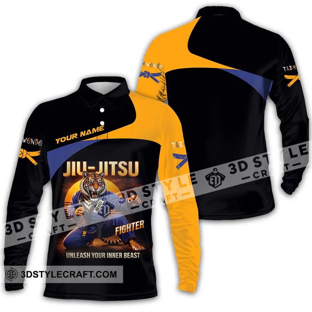 Unisex Shirt - Custom Jiu Jitsu 3D Shirt Long Sleeve Polo / S T-shirt