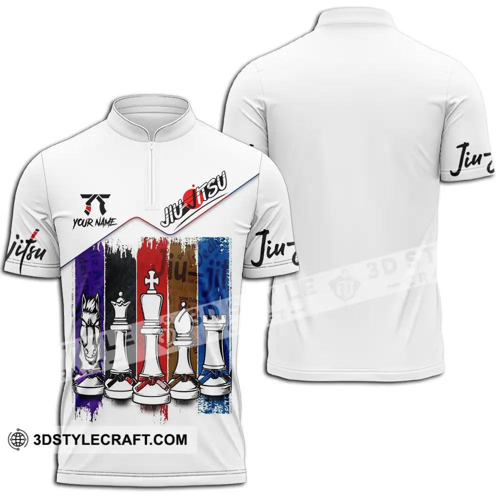 Unisex Shirt - Custom Jiu Jitsu 3D Shirt Zipper Polo Shirt / S T-shirt
