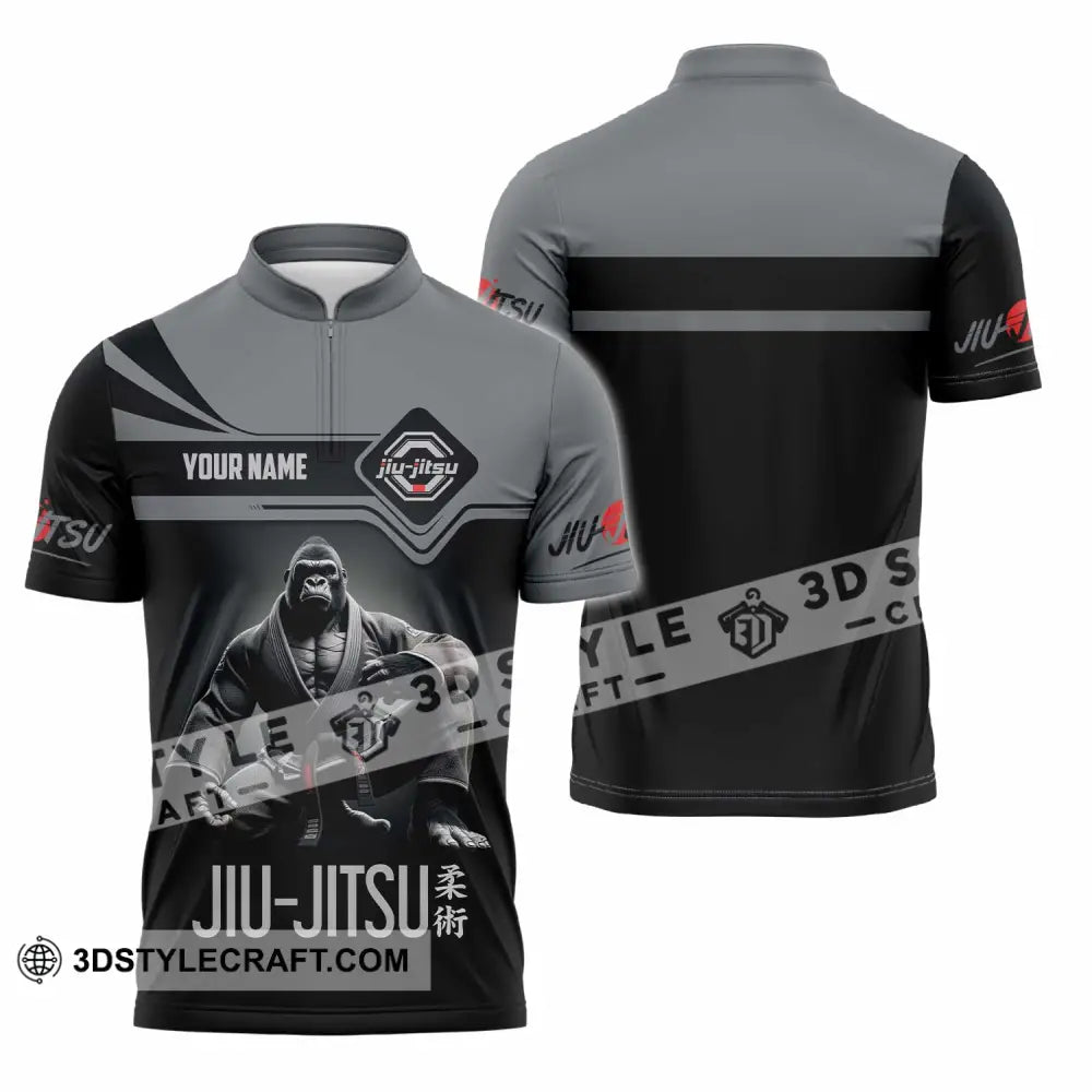 Unisex Shirt - Custom Jiu Jitsu Sport Shirt Zipper Polo Shirt / S T-shirt