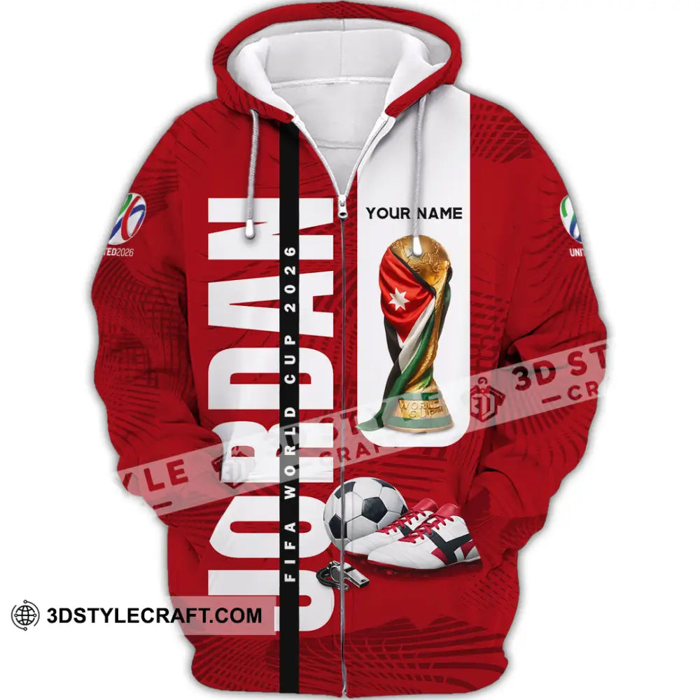 Unisex Shirt - Custom Jordan World Cup 2026 3D Shirt Zipper Hoodie / S T-shirt