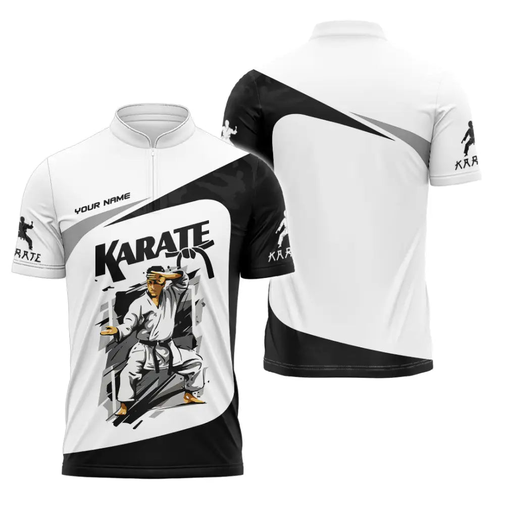 Unisex Shirt - Custom Karate Sport Shirt Zipper Polo Shirt / S T-shirt