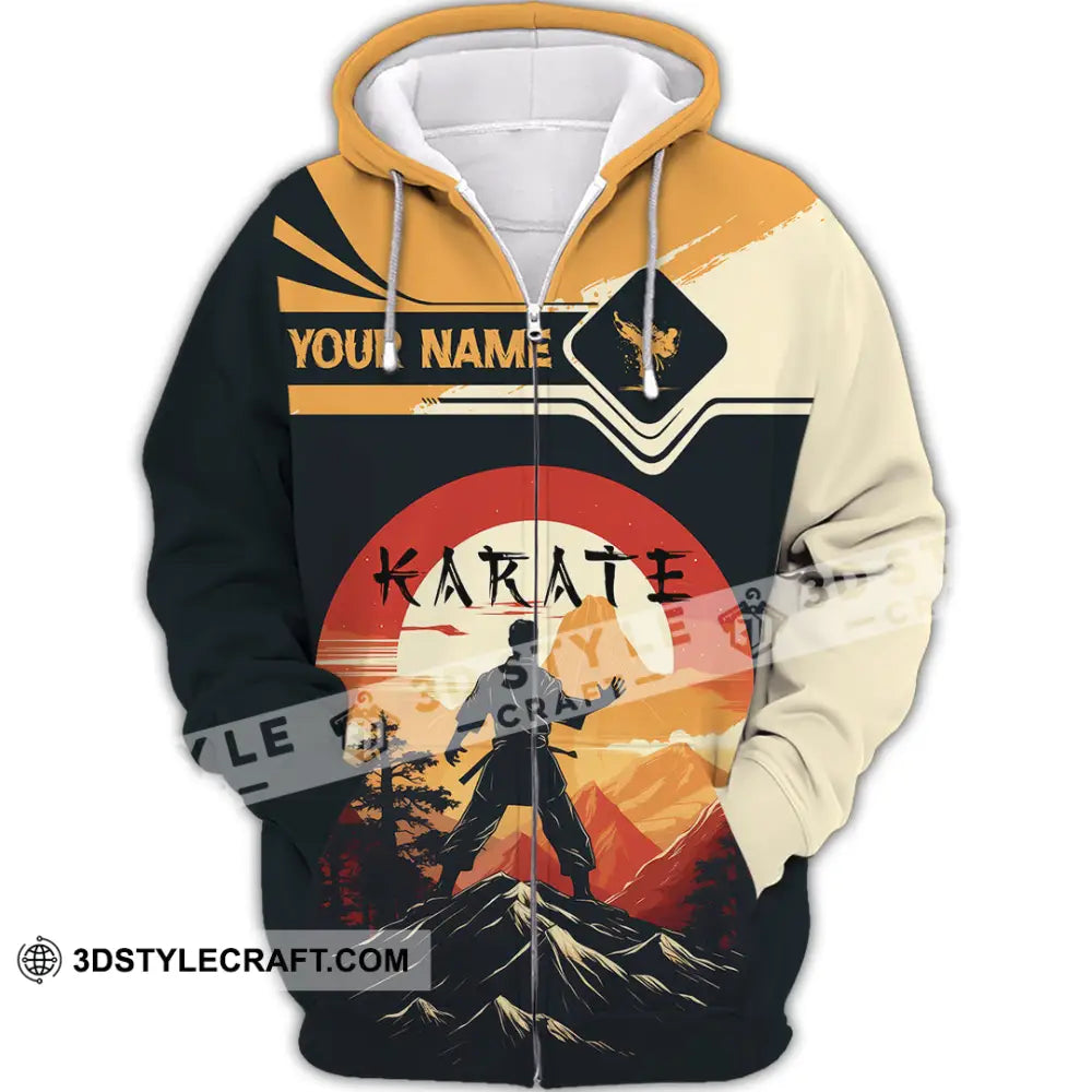 Unisex Shirt Custom Karate Shirt Zipper Hoodie / S T shirt