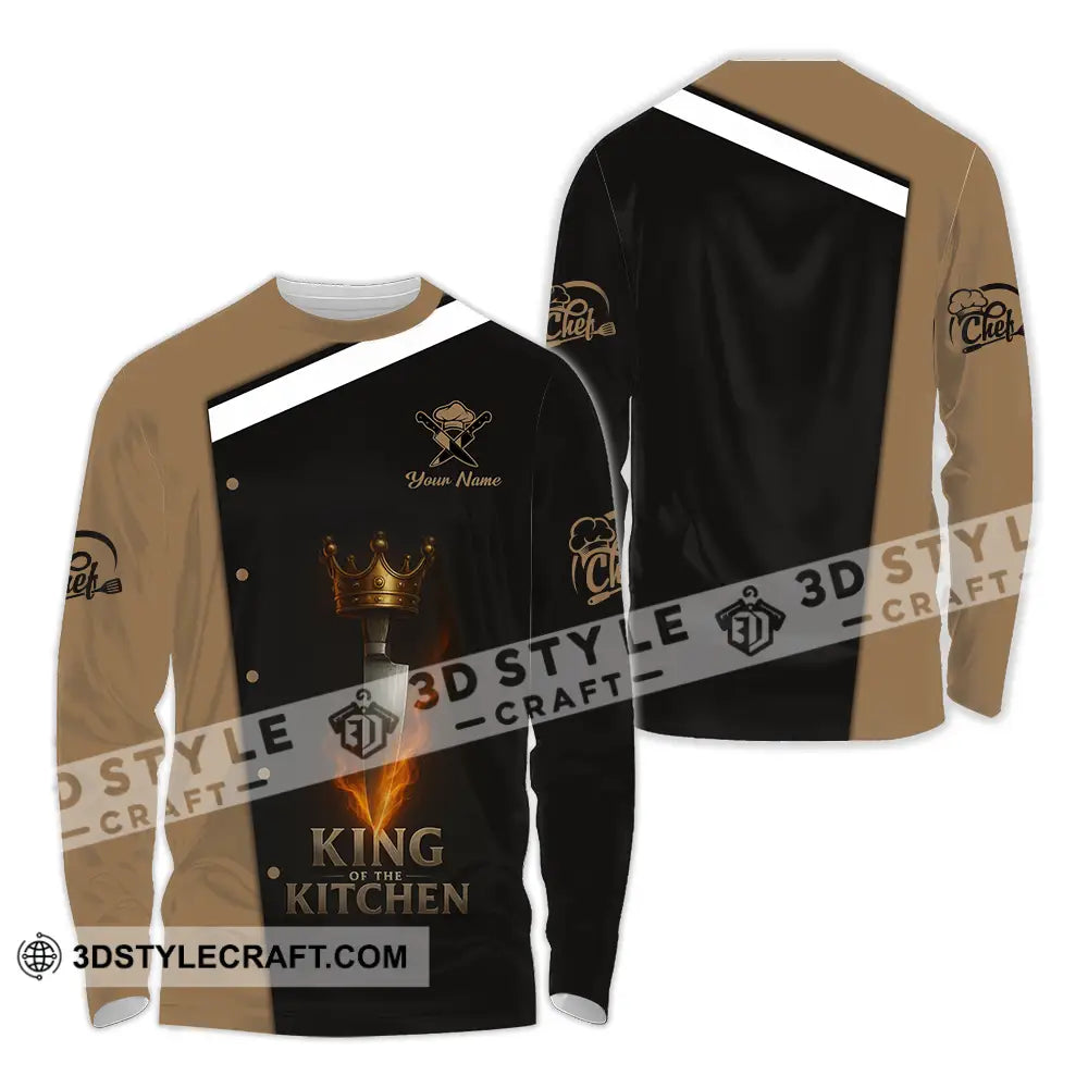 Unisex Shirt - Custom King Of Kitchen Chef Shirt Long Sleeve Shirt / S T-shirt