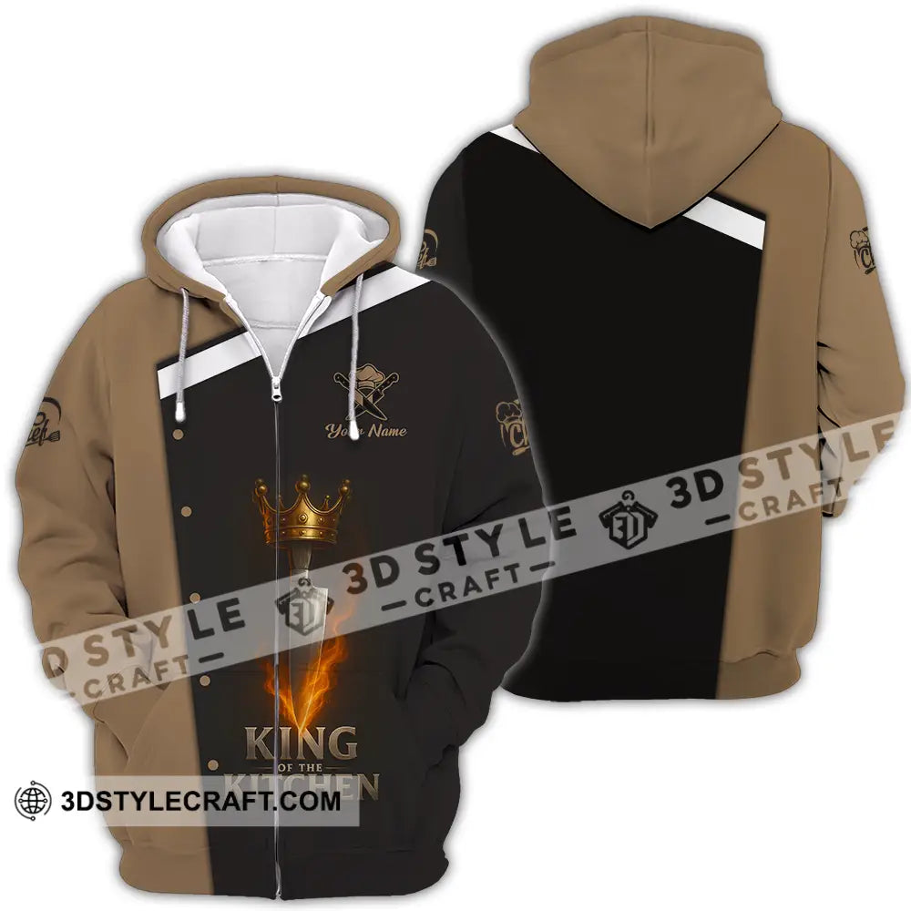 Unisex Shirt - Custom King Of Kitchen Chef Shirt Zipper Hoodie / S T-shirt