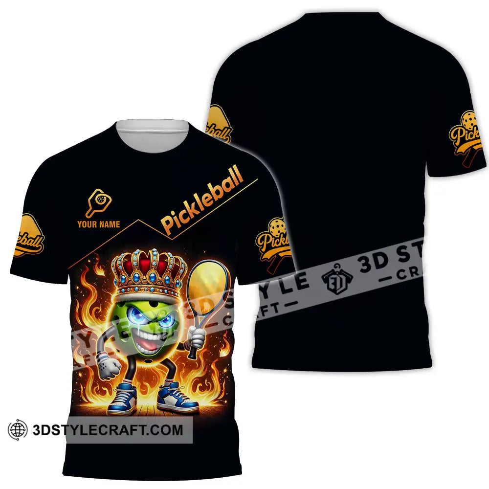 Unisex Shirt - Custom King Of Pickleball Fire Pickleball Shirt T-shirt