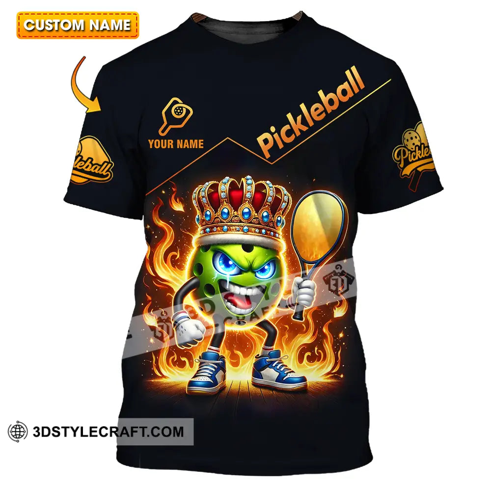 Unisex Shirt - Custom King Of Pickleball Fire Pickleball Shirt T-shirt