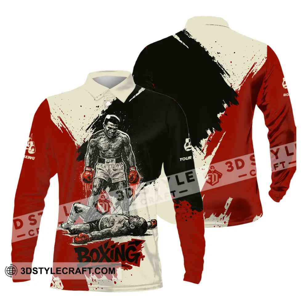 Unisex Shirt - Custom Knock Out Boxing Sport Shirt Long Sleeve Polo / S T-shirt
