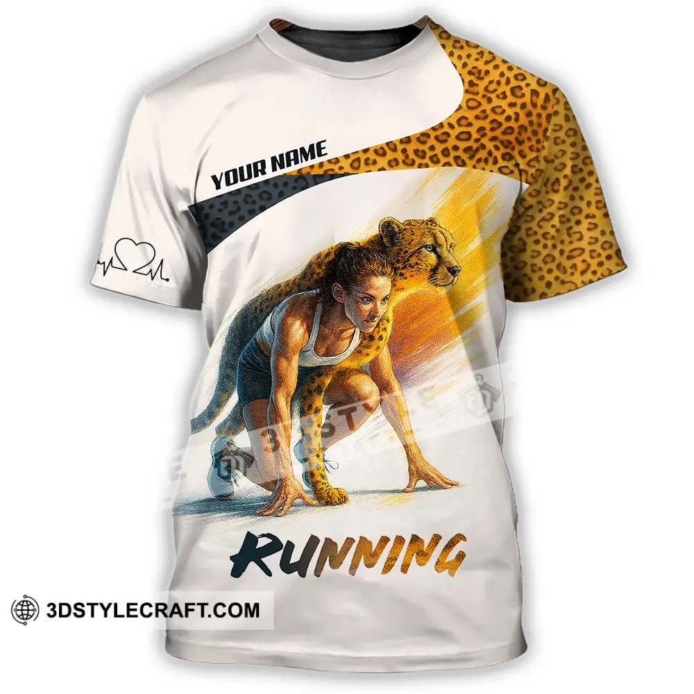 Unisex Shirt - Custom Leopard Running Shirt T-Shirt / S T-shirt