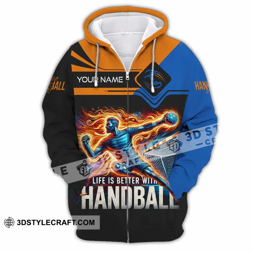 Unisex Shirt - Custom Life Is Better With Handball Sport Shirt Zipper Hoodie / S T-shirt