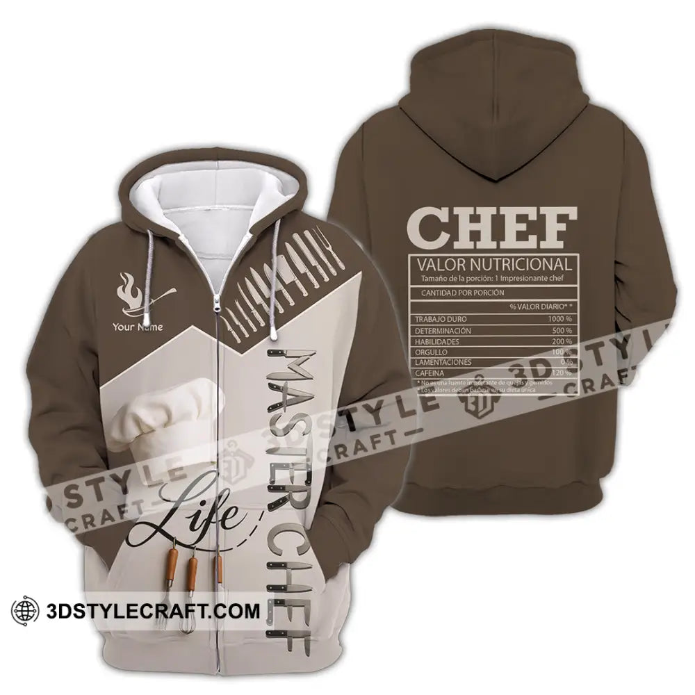 Unisex Shirt - Custom Life Of Master Chef Valor Nutricional Shirt Zipper Hoodie / S T-shirt