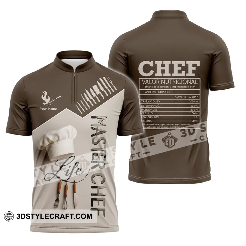 Unisex Shirt - Custom Life Of Master Chef Valor Nutricional Shirt Zipper Polo Shirt / S T-shirt