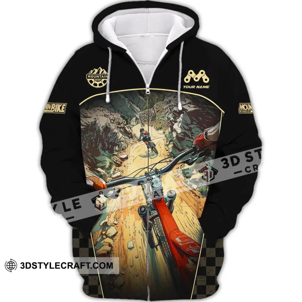 Unisex Shirt - Custom Live To Ride Mountain Bike Shirt Zipper Hoodie / S T-shirt