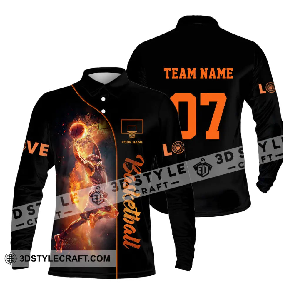 Unisex Shirt - Custom Love Basketball Shirt Long Sleeve Polo / S T-shirt