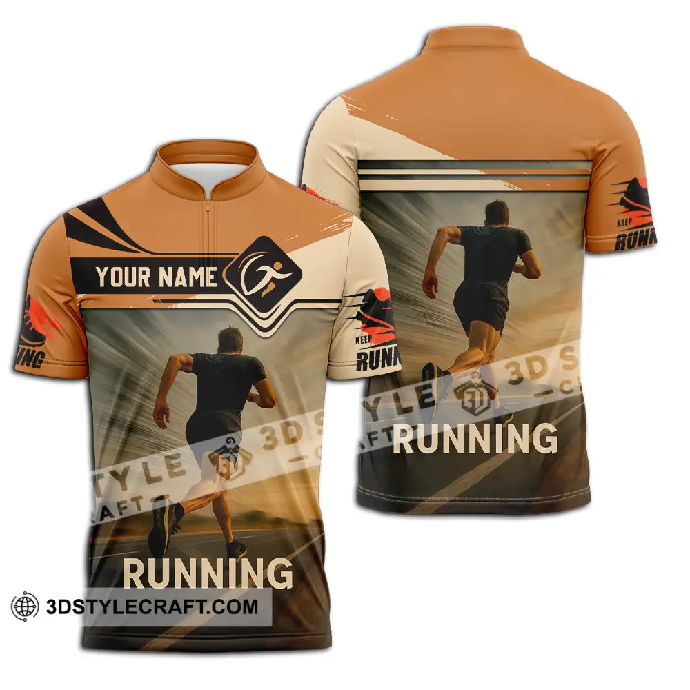 Unisex Shirt - Custom Love Running Shirt Zipper Polo Shirt / S T-shirt