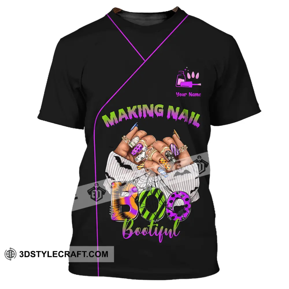Unisex Shirt Custom Making Nail Bootiful Halloween Nails Artist Shirt T Shirt / S T shirt
