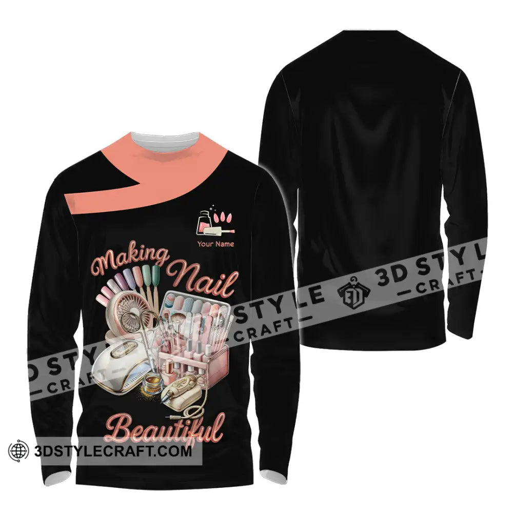 Unisex Shirt Custom Making Nails Beautiful Shirt Long Sleeve Shirt / S T shirt