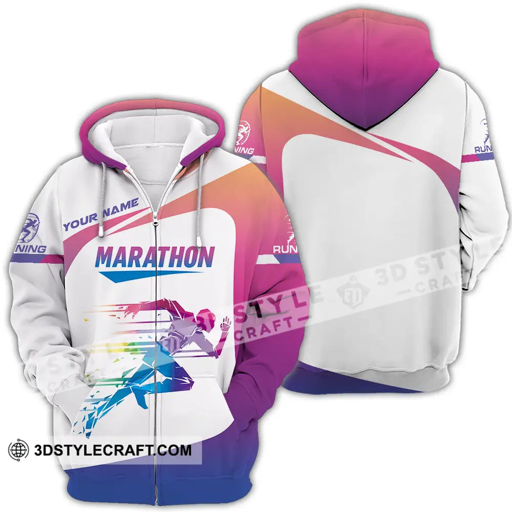 Unisex Shirt - Custom Marathon Running Lover Sport Shirt Zipper Hoodie / S T-shirt