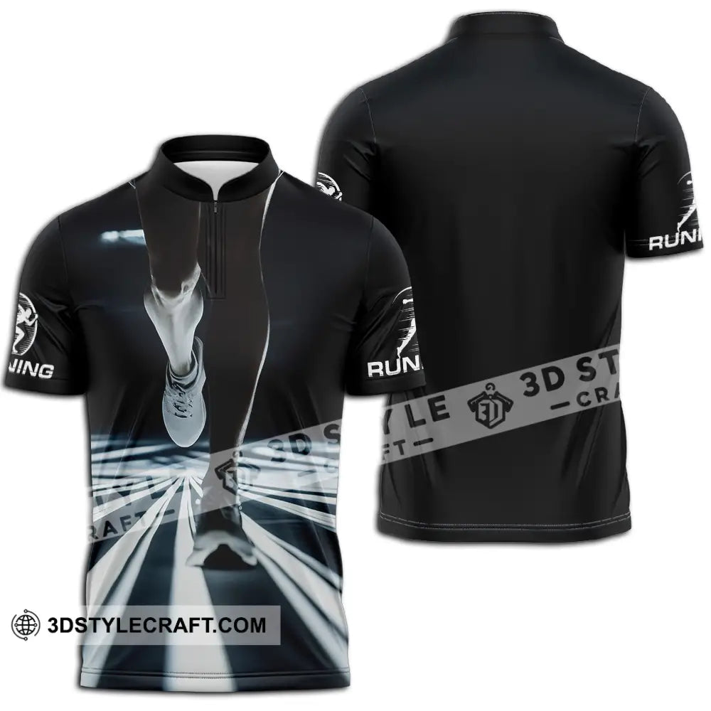 Unisex Shirt - Custom Marathon Running Lover Sport Shirt Zipper Polo Shirt / S T-shirt