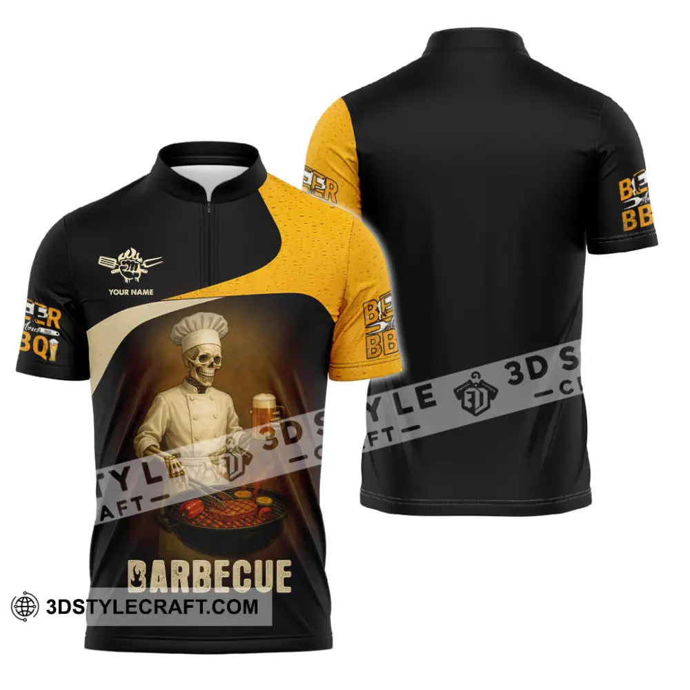 Unisex Shirt - Custom Master Chef Barbecue Shirt Zipper Polo Shirt / S T-shirt