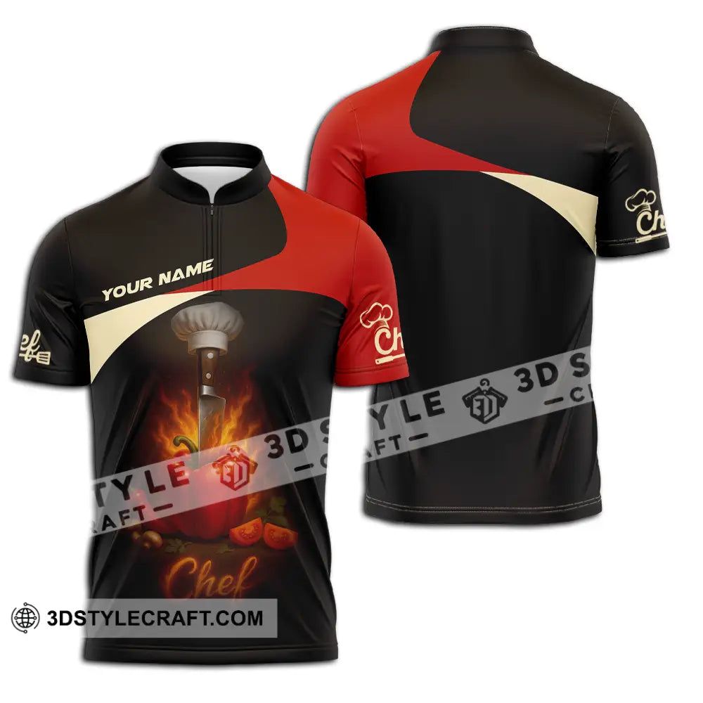 Unisex Shirt - Custom Master Chef Shirt Zipper Polo Shirt / S T-shirt