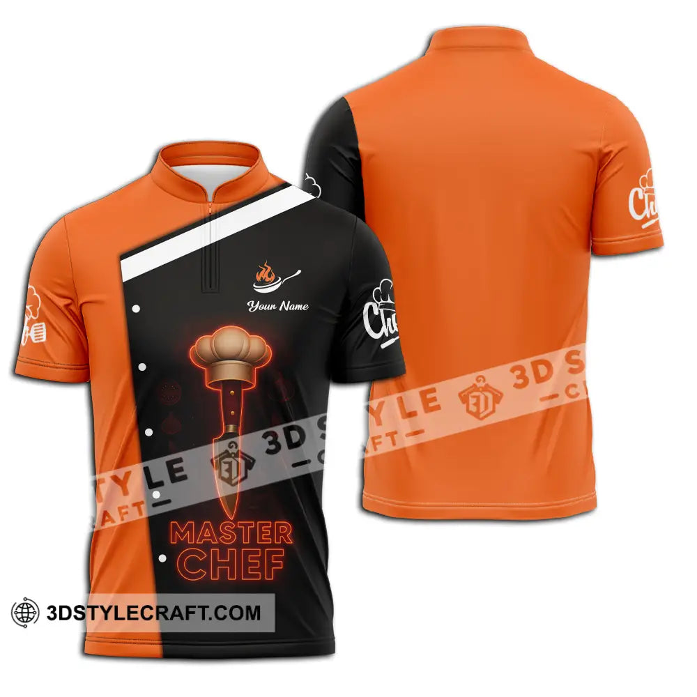 Unisex Shirt Custom Master Chef Shirt Zipper Polo Shirt / S T shirt