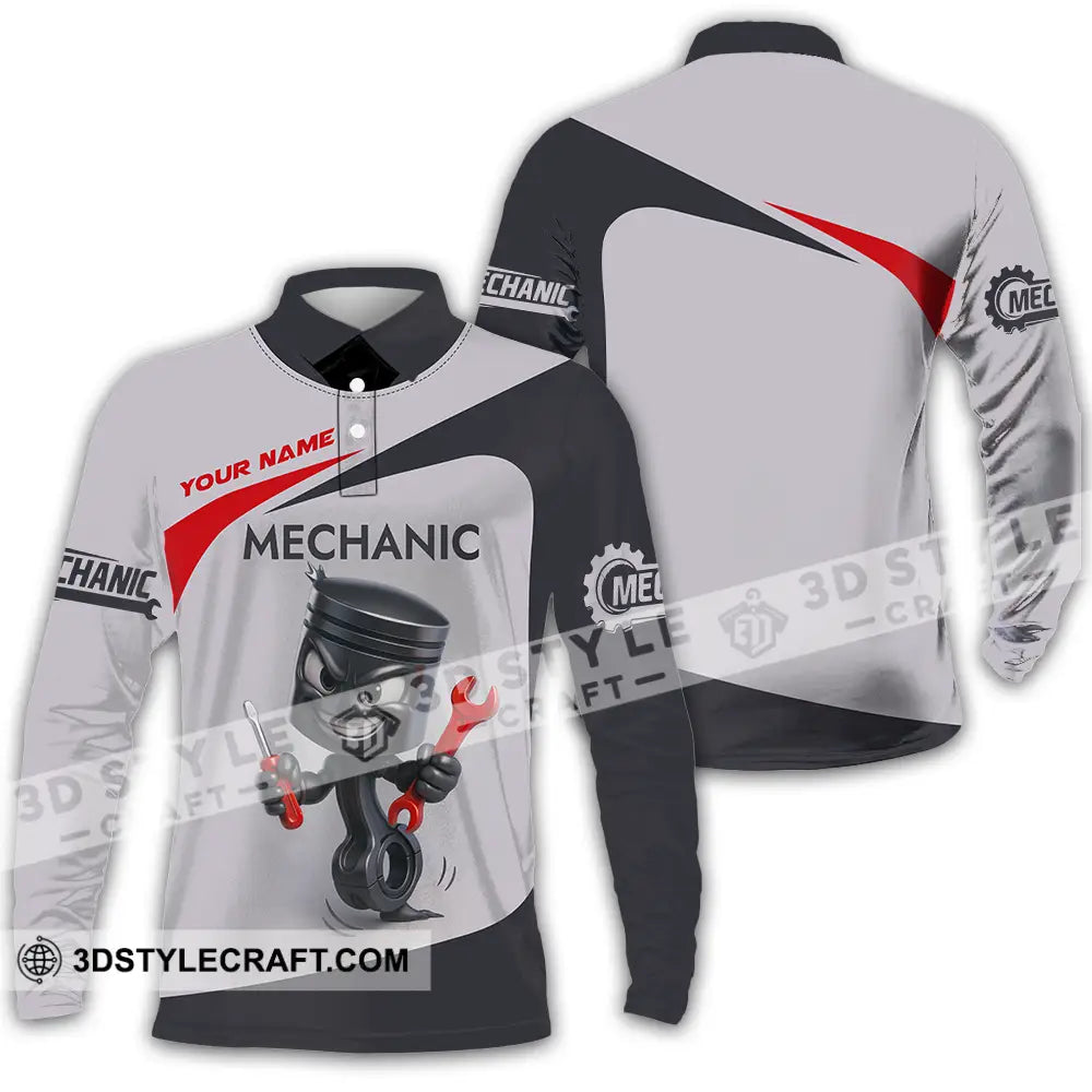Unisex Shirt Custom Mechanic Shirt Long Sleeve Polo / S T shirt