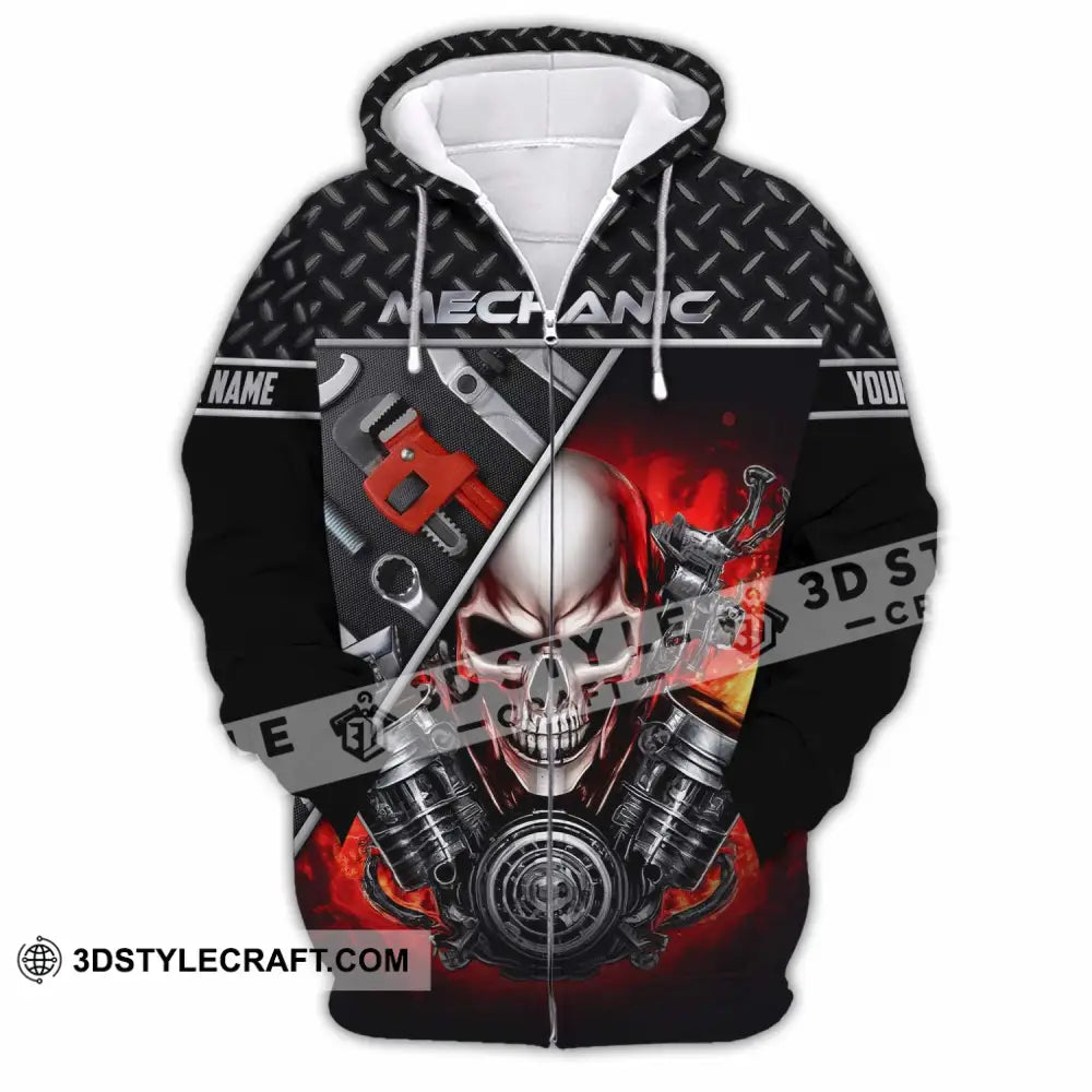 Unisex Shirt Custom Mechanic Shirt Zipper Hoodie / S T shirt