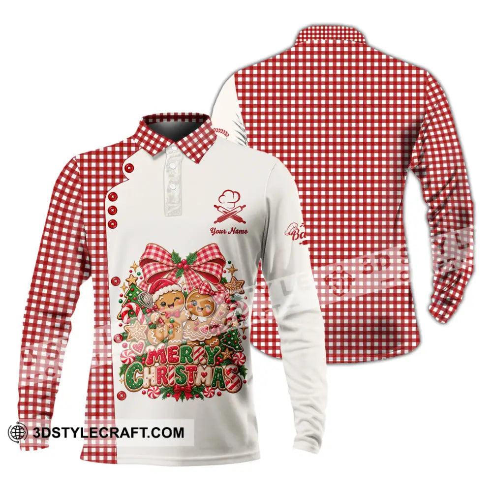 Unisex Shirt - Custom Merry Christmas Shirt - Long Sleeve Polo / S - T-shirt