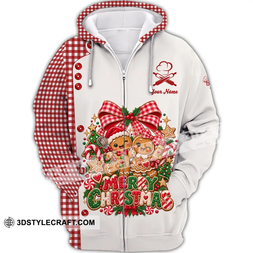 Unisex Shirt - Custom Merry Christmas Shirt - Zipper Hoodie / S - T-shirt