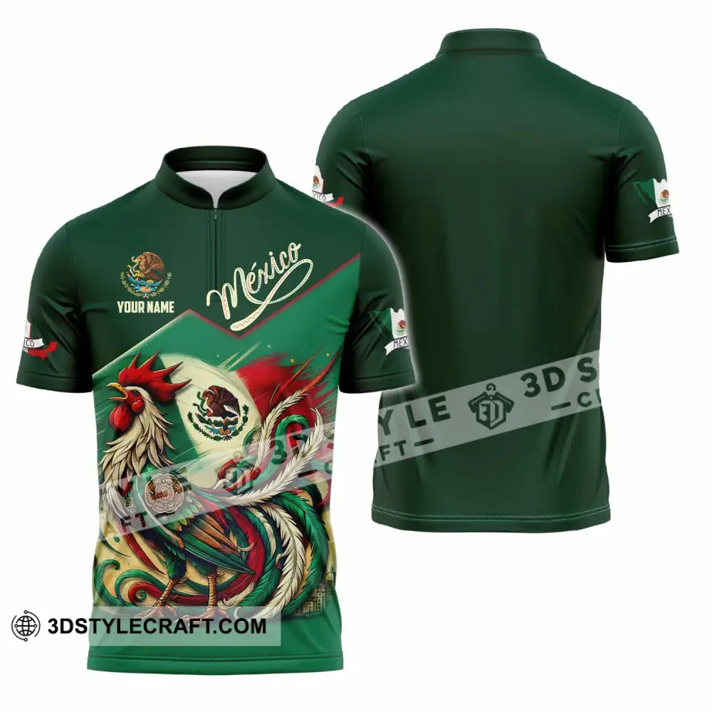 Unisex Shirt - Custom Mexico 3D Shirt Zipper Polo Shirt / S T-shirt