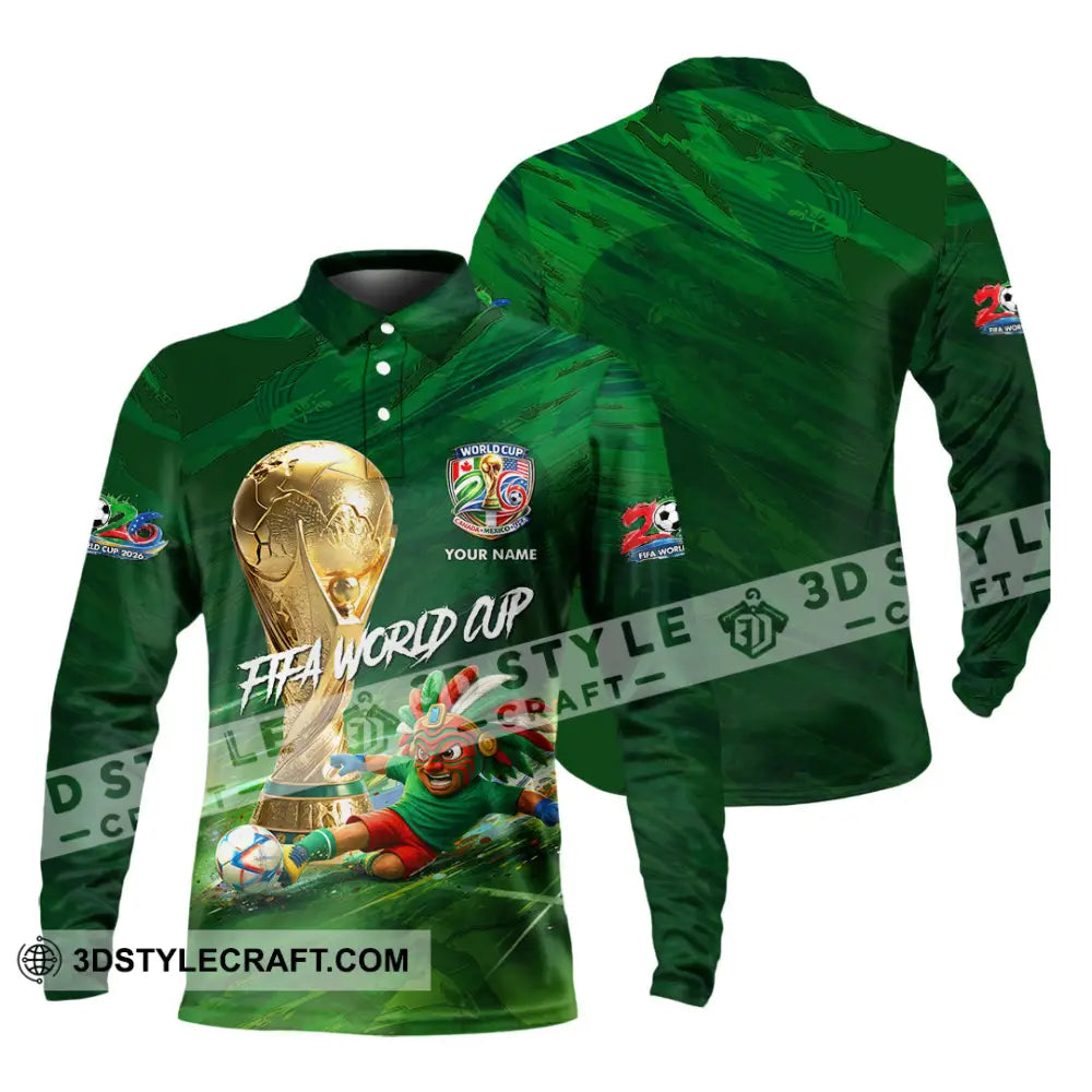 Unisex Shirt - Custom Mexico FIFA World Cup 2026 3D Shirt Long Sleeve Polo / S T-shirt