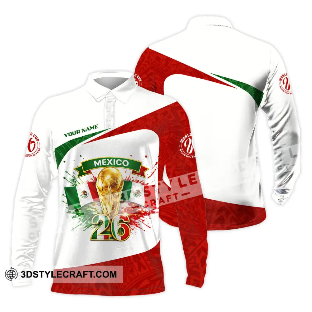 Unisex Shirt - Custom Mexico Fifa World Cup 2026 3D Shirt Long Sleeve Polo / S T-shirt