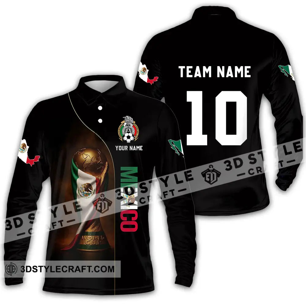 Unisex Shirt - Custom Mexico World Cup 3D Shirt Long Sleeve Polo / S T-shirt