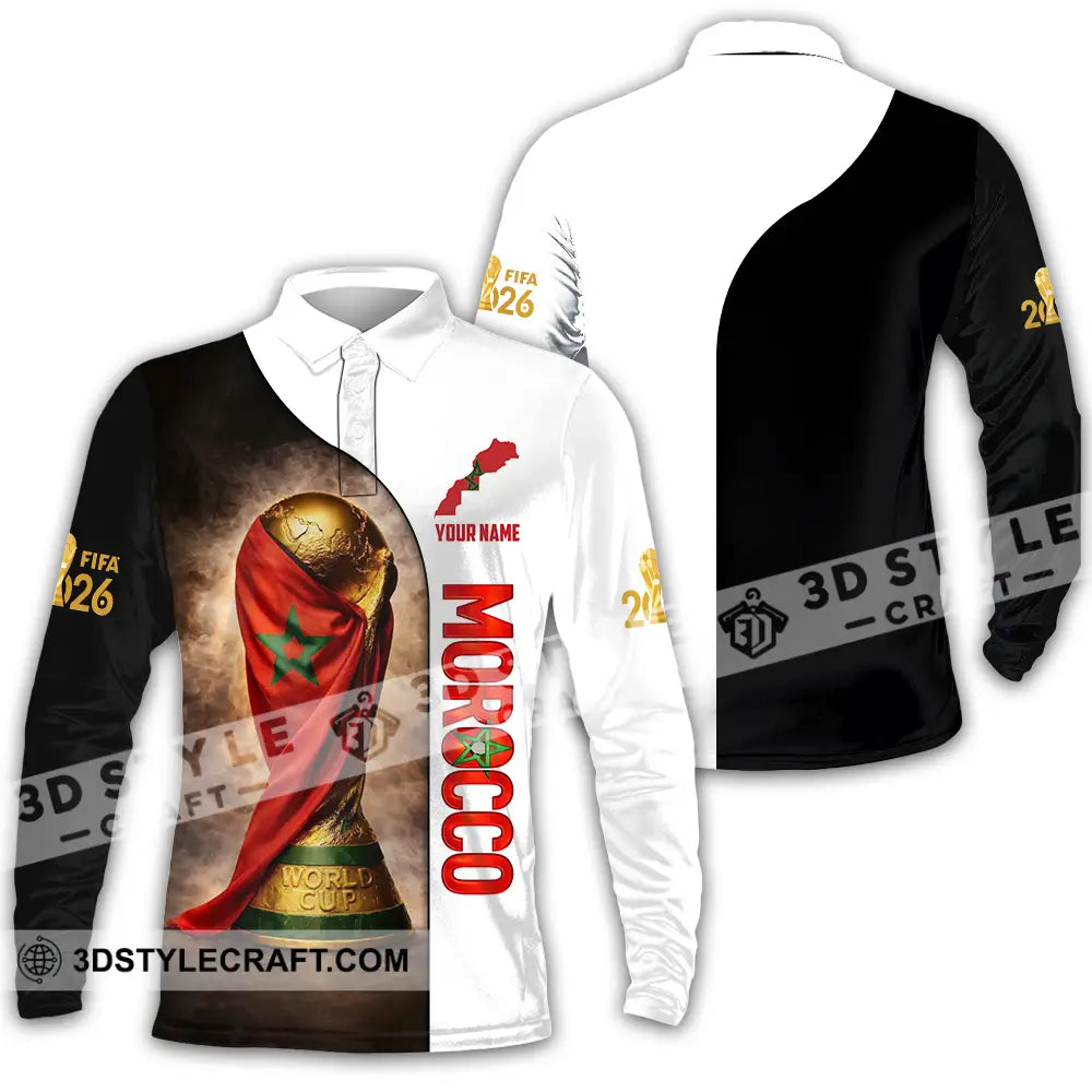Unisex Shirt - Custom Morocco 3D Shirt Long Sleeve Polo / S T-shirt