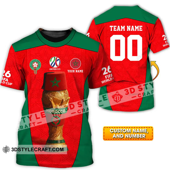 Unisex Shirt - Custom Morocco World Cup 2026 3D Shirt style option 1