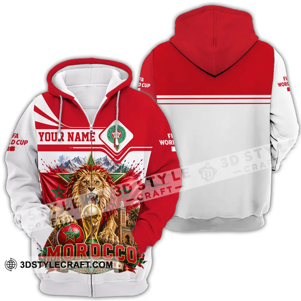 Unisex Shirt - Custom Morocco World Cup 2026 Shirt - Zipper Hoodie / S - T-shirt