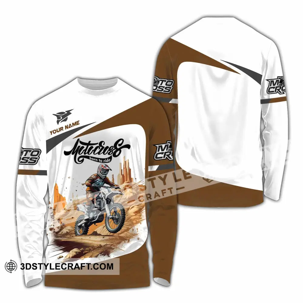 Unisex Shirt - Custom Motocross Born To Ride Shirt Long Sleeve Shirt / S T-shirt