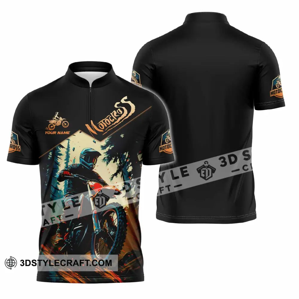 Unisex Shirt - Custom Motocross Shirt Zipper Polo Shirt / S T-shirt