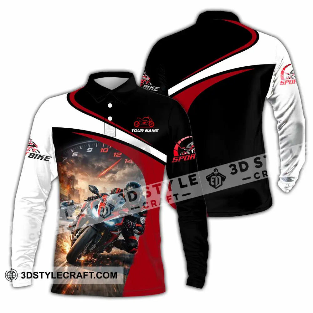 Unisex Shirt - Custom Motorbike Shirt - Long Sleeve Polo / S - T-shirt