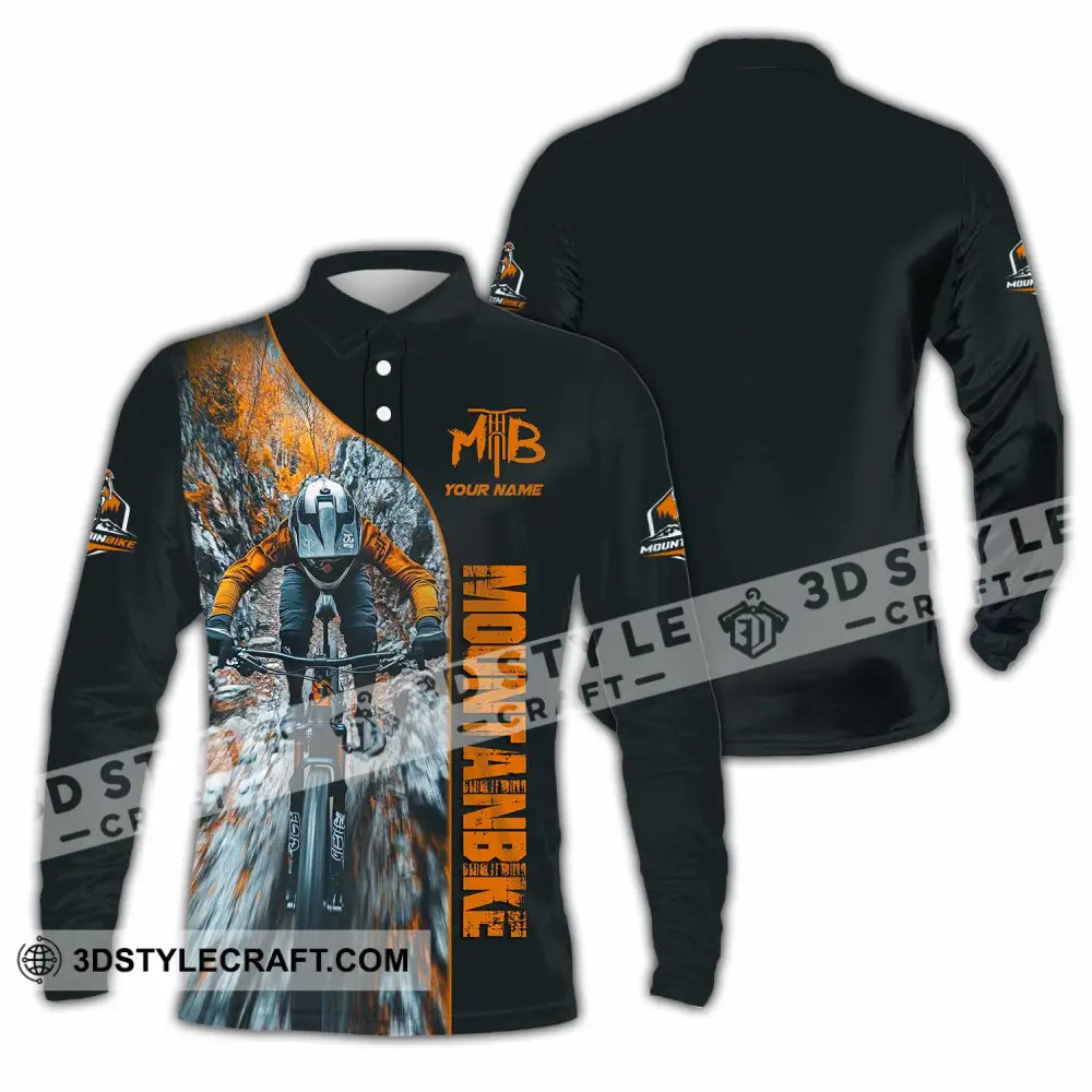 Unisex Shirt - Custom Mountain Bike Shirt Long Sleeve Polo / S T-shirt