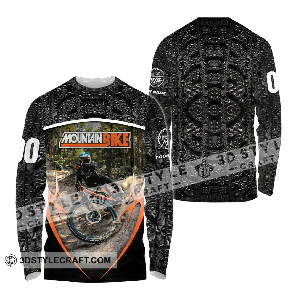Unisex Shirt - Custom Mountain Bike Shirt Long Sleeve Shirt / S T-shirt